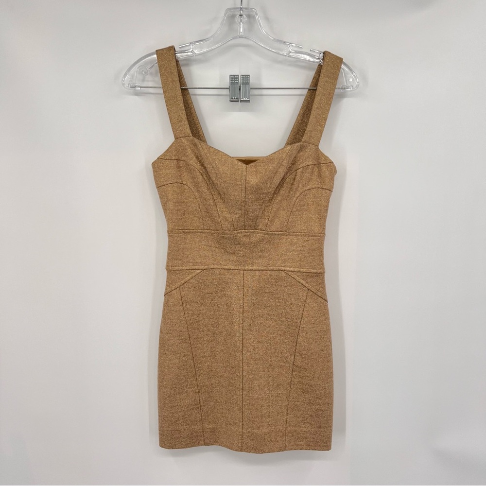 DVF Jiwon metallic gold mini dress size‎ 0